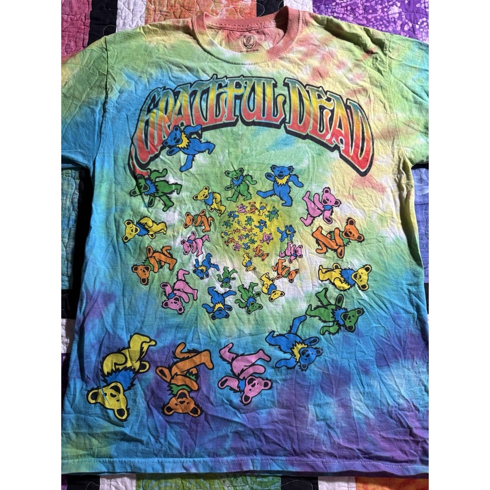 GRATEFUL DEAD Productions 2015 T-Shirt Retro Tye Dye Dancing Bears Size Medium
